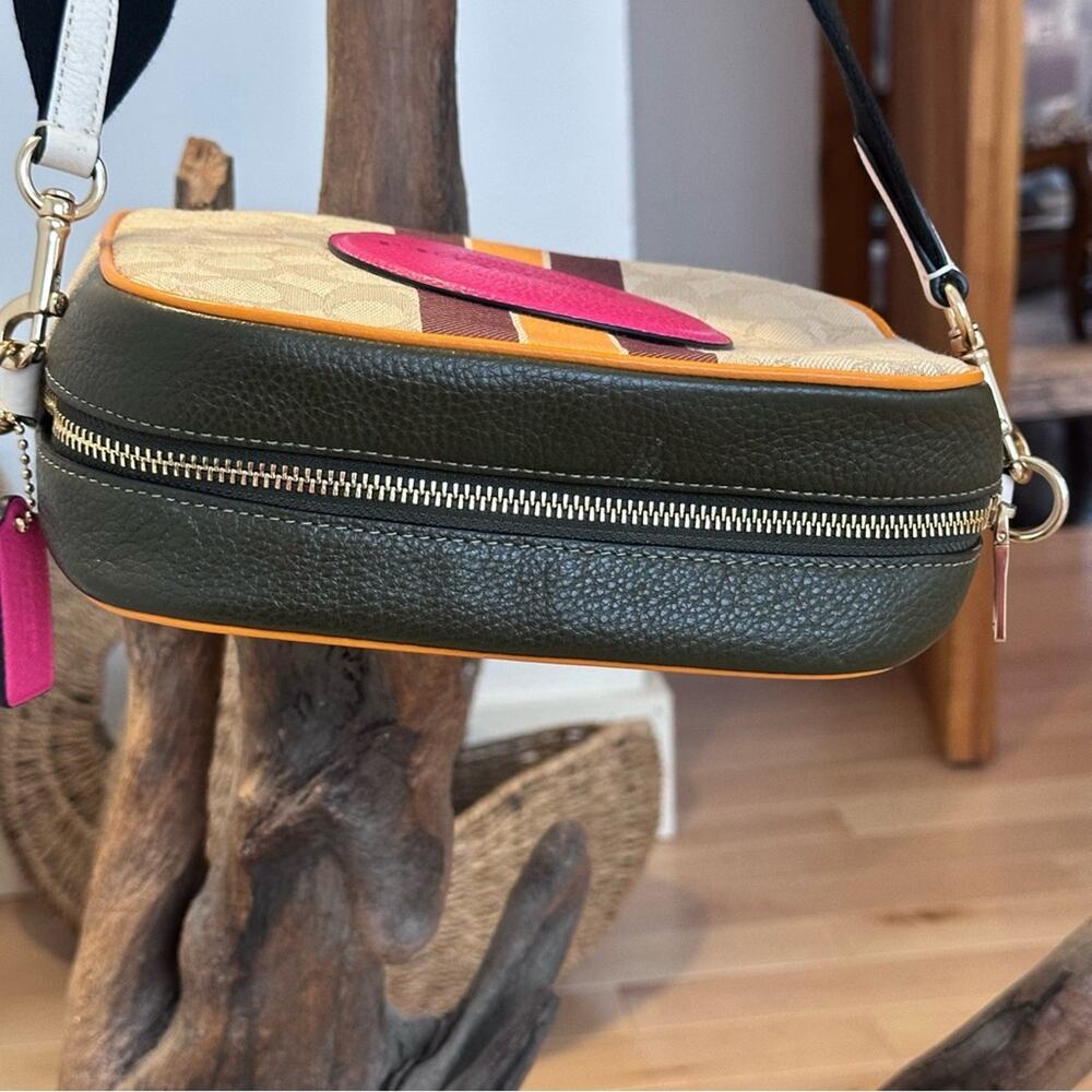 COACH - DEMPSEY CAMERA BAG PURSE IN SIGNATURE JACQUARD WITH PATCH - Picture 8 of 11